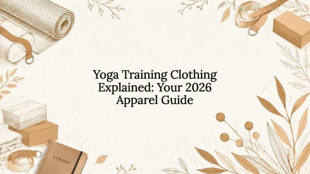 Decorative hand-drawn yoga title card illustration