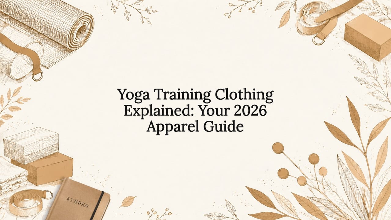 Decorative hand-drawn yoga title card illustration