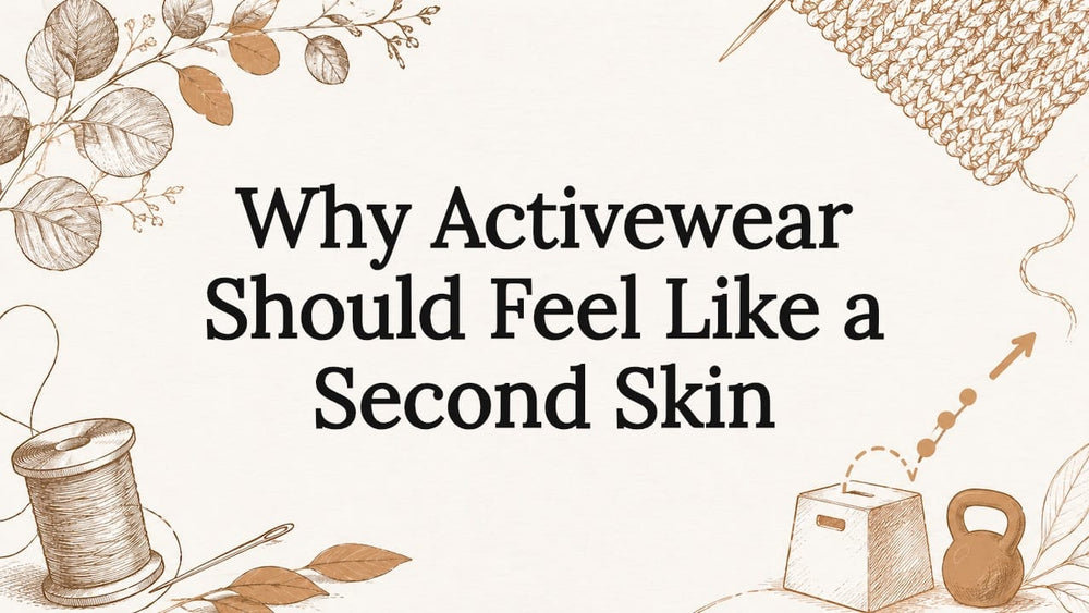 Decorative activewear article title card illustration