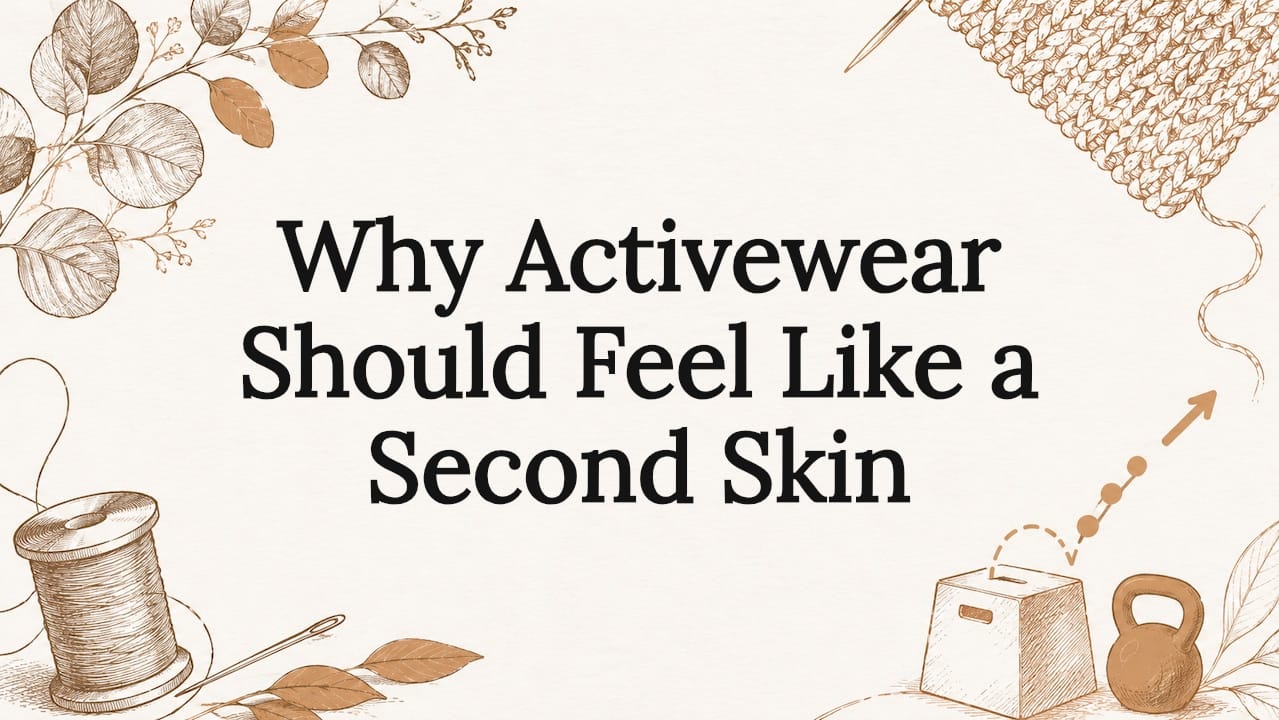 Decorative activewear article title card illustration