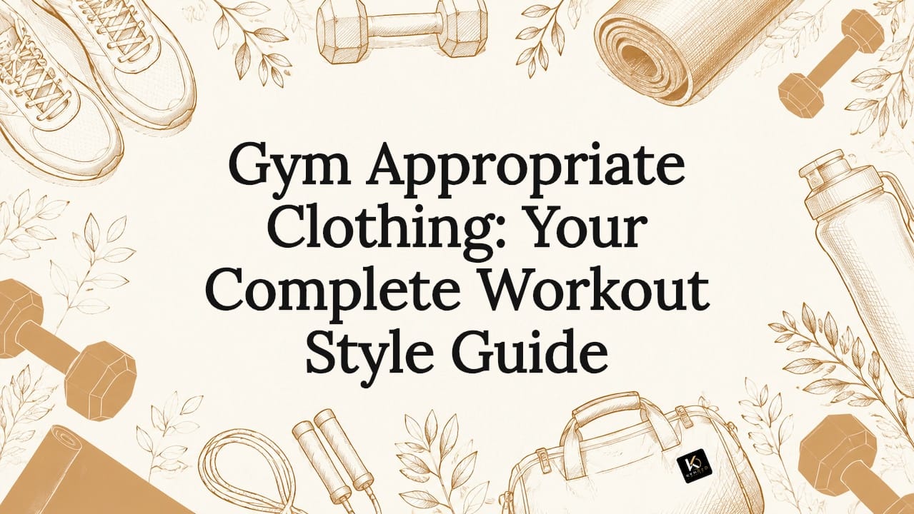 Decorative title card with gym-themed sketches