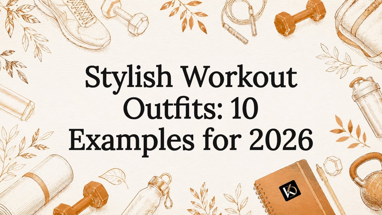 Decorative workout title card illustration