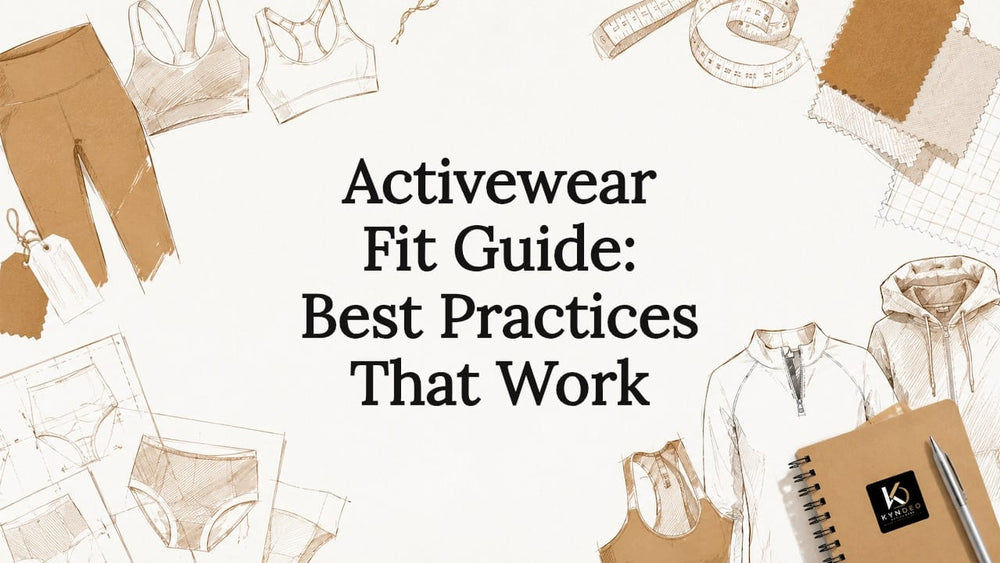 Decorative activewear fit title card illustration