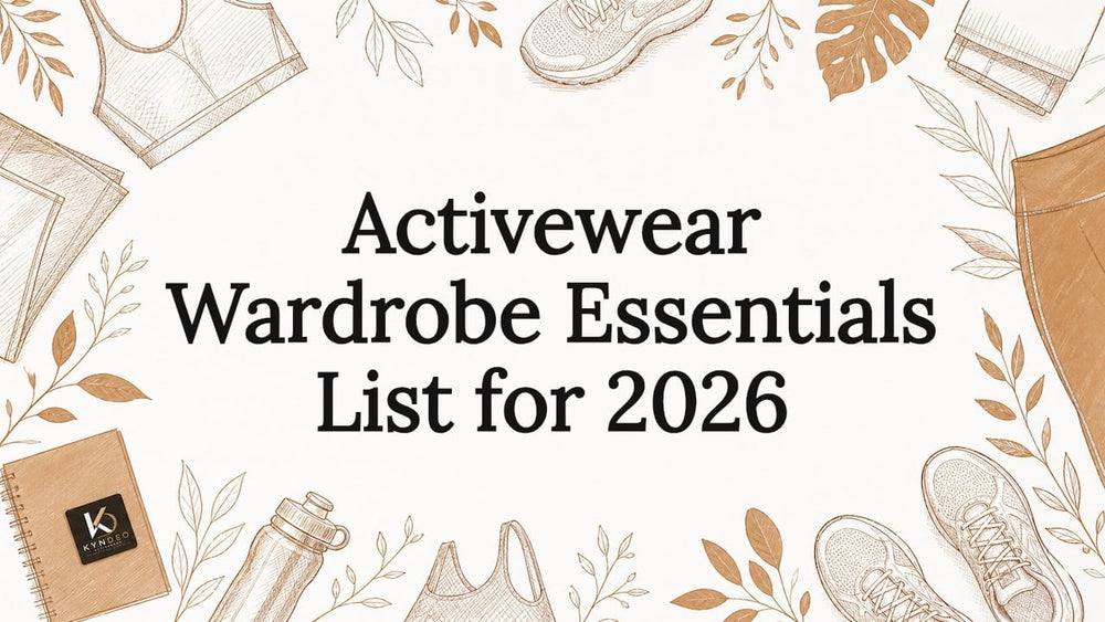 Decorative activewear title card illustration