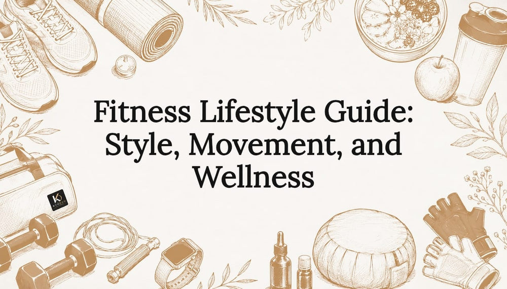 Decorative fitness lifestyle title card illustration