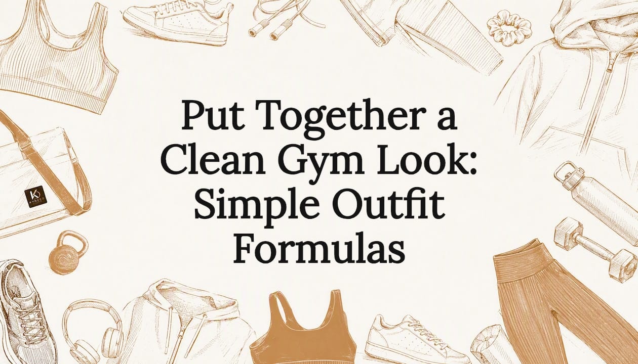Decorative hand-drawn gym outfit title card illustration