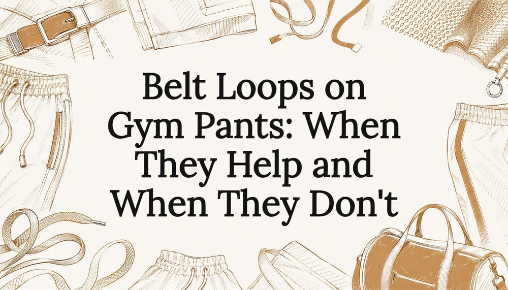 Decorative title card illustration with activewear details