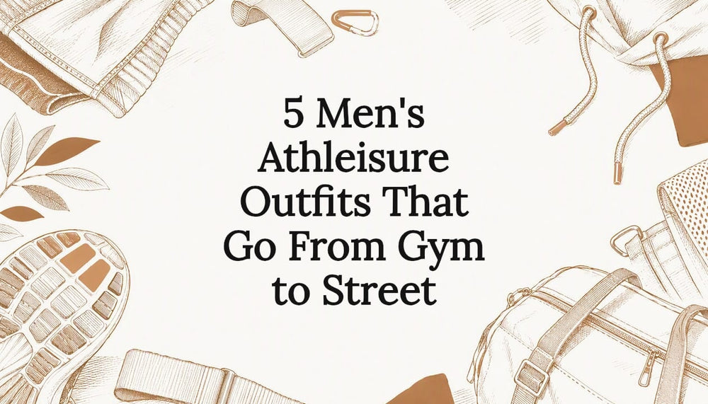 Decorative men’s athleisure title card illustration