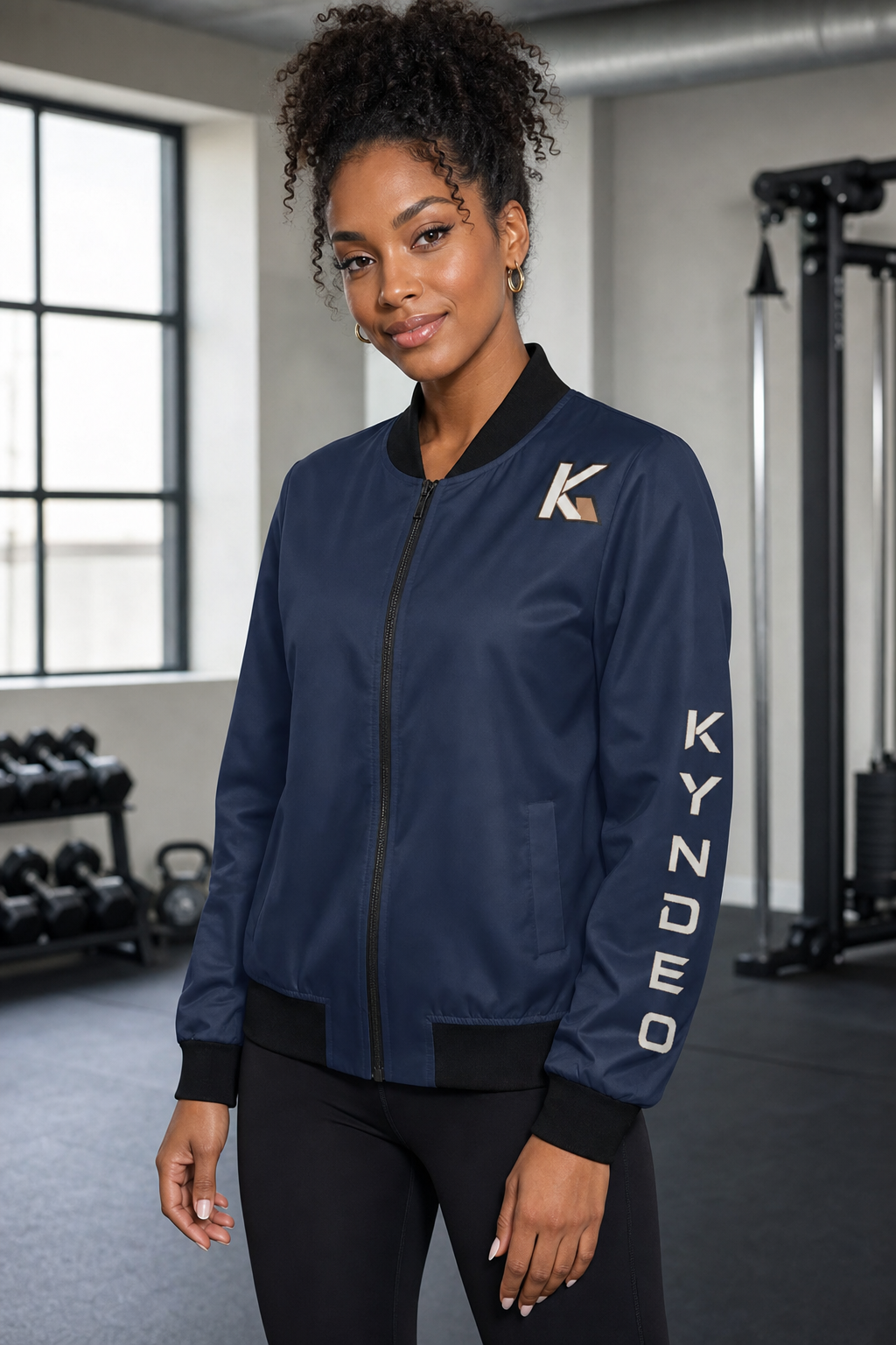 KYNDEO Women's Bomber Jacket - Blue