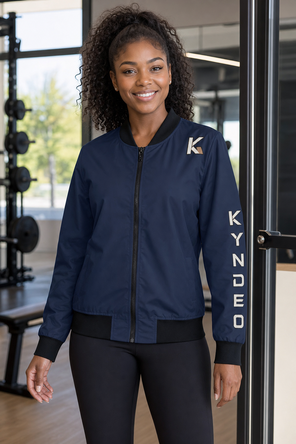 KYNDEO Women's Bomber Jacket - Blue