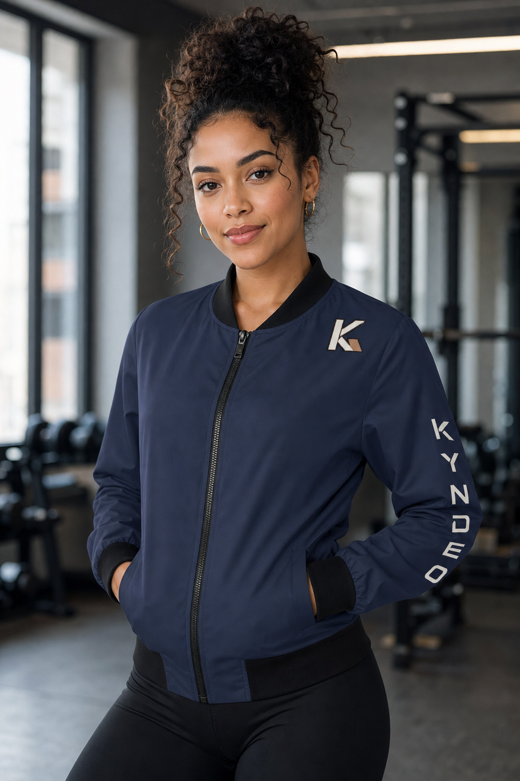 KYNDEO Women's Bomber Jacket - Blue