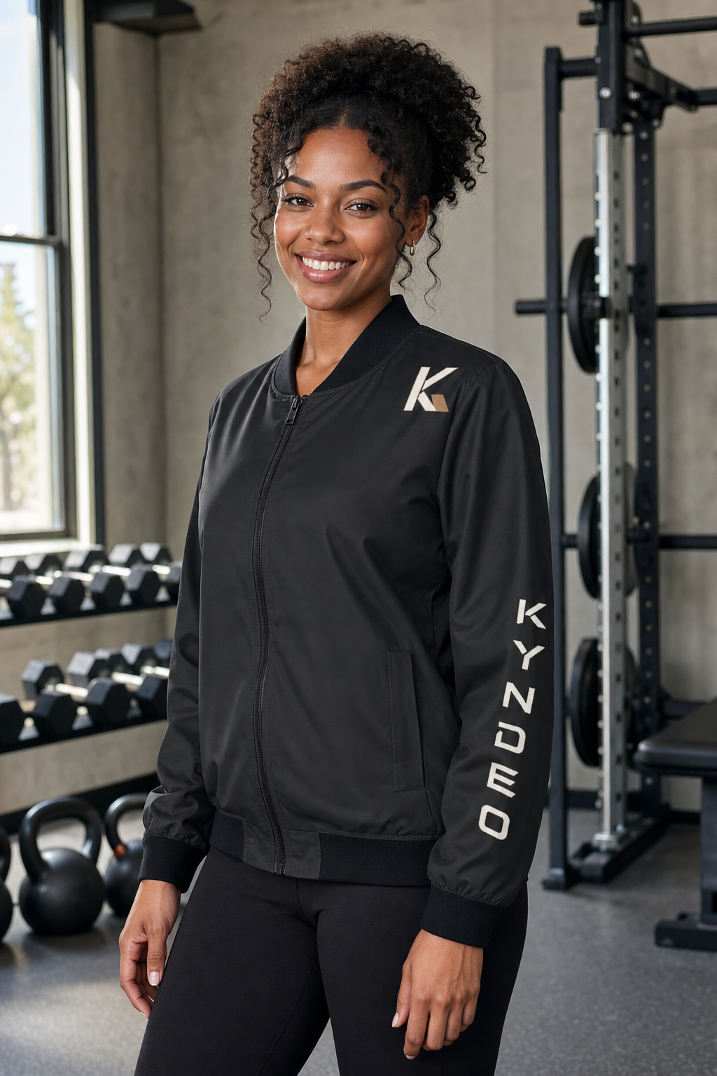KYNDEO Women's Bomber Jacket - Noir Black