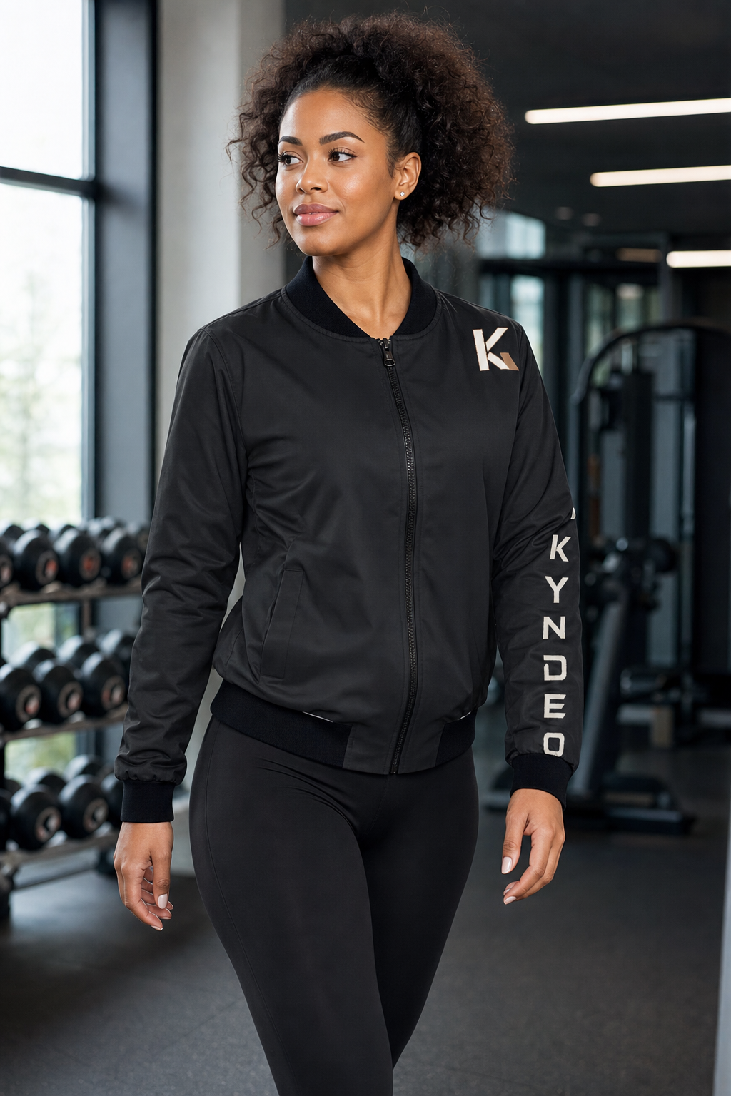 KYNDEO Women's Bomber Jacket - Noir Black