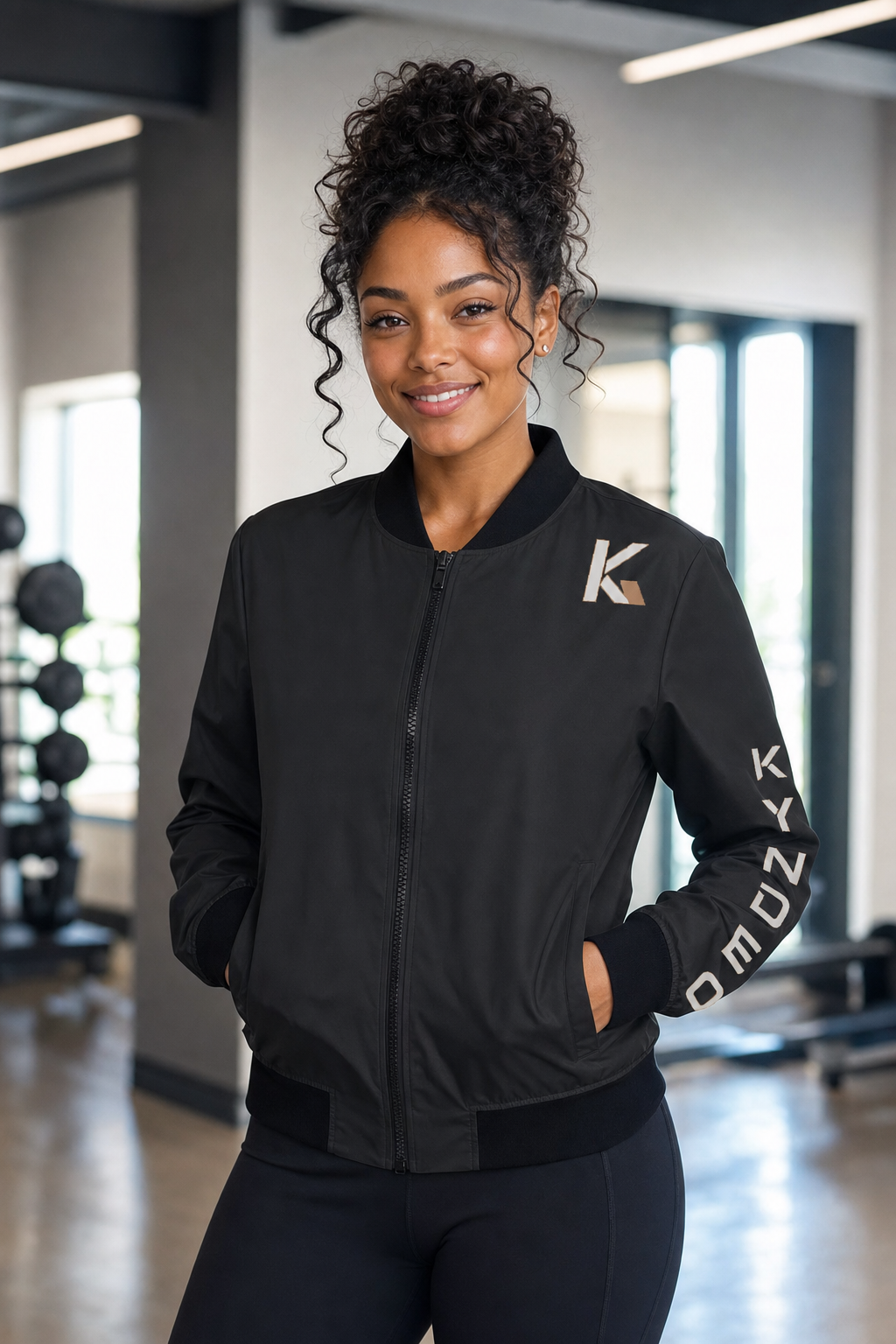 KYNDEO Women's Bomber Jacket - Noir Black