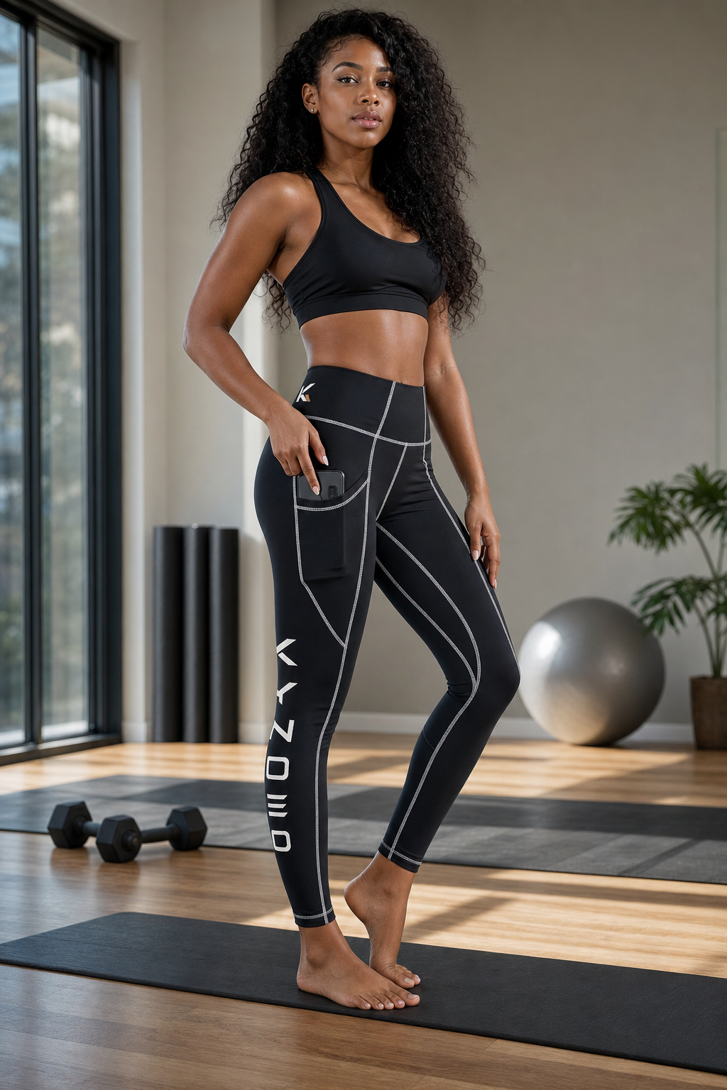 KYNDEO Purpose Black High-rise Yoga Pants