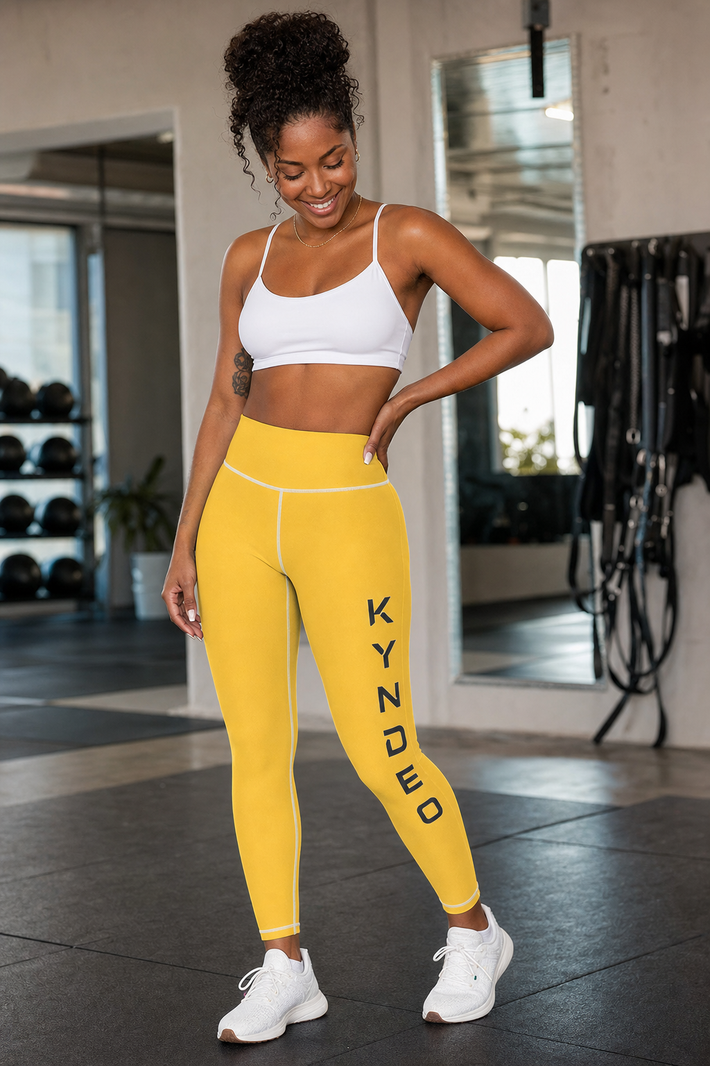 KYNDEO Yellow High-rise Yoga Pants