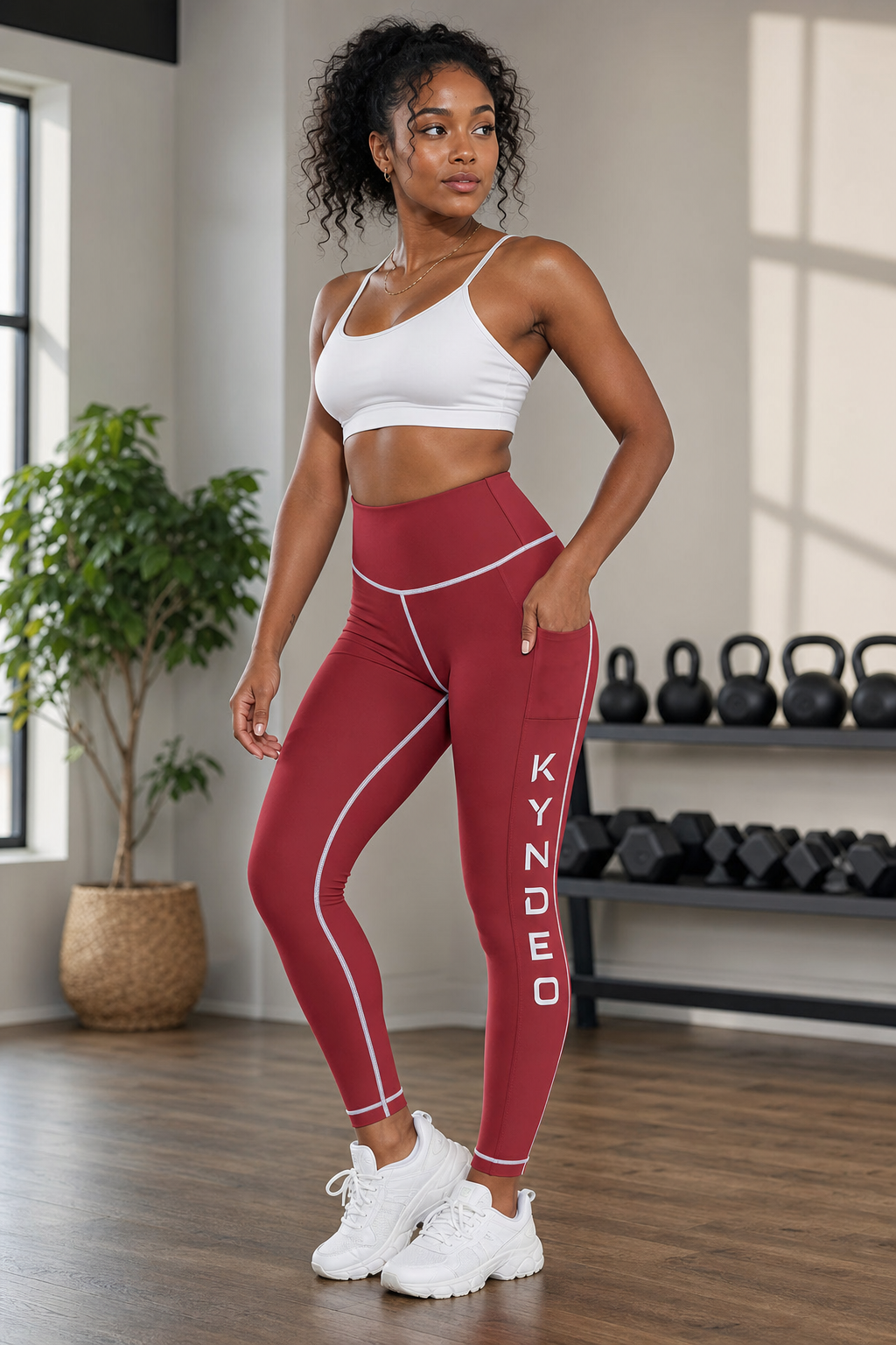 KYNDEO Red High-rise Yoga Pants