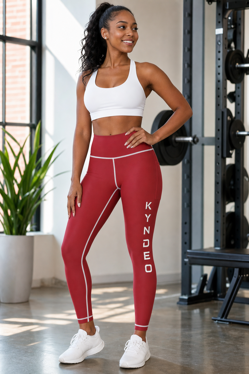 KYNDEO Red High-rise Yoga Pants