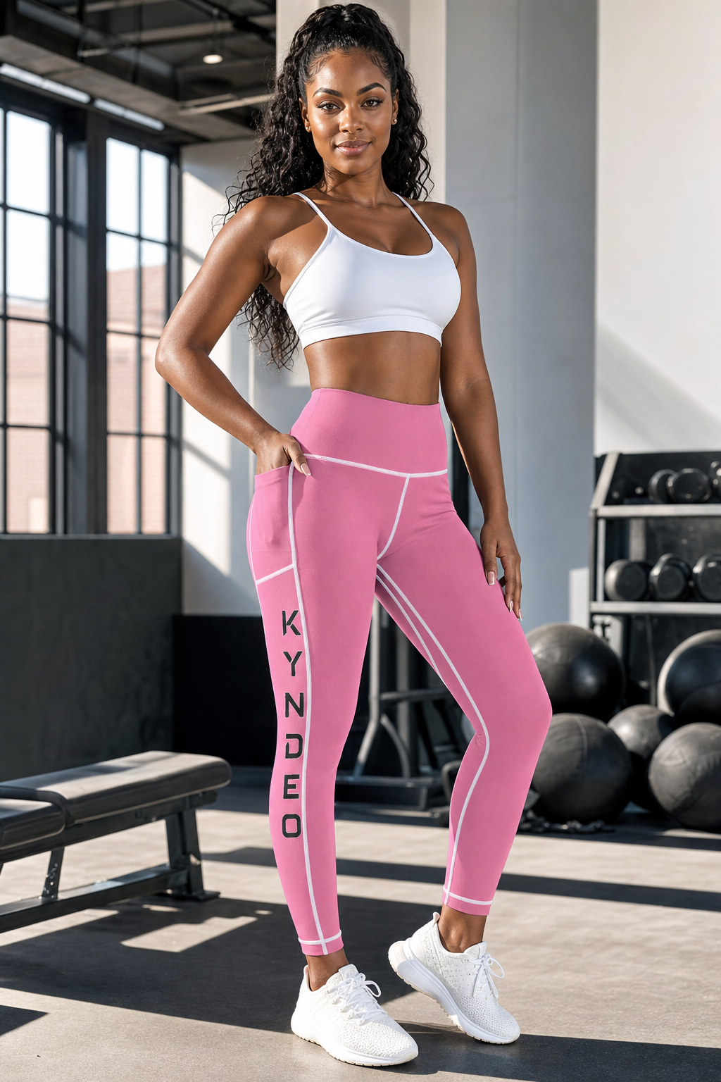 KYNDEO Pink High-rise Yoga Pants