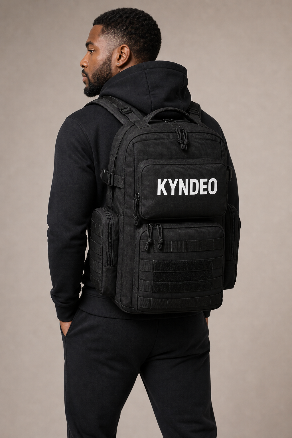 KYNDEO Noir Ivory Gym Bag — Black-owned premium activewear gym bag for training, travel, and everyday carry