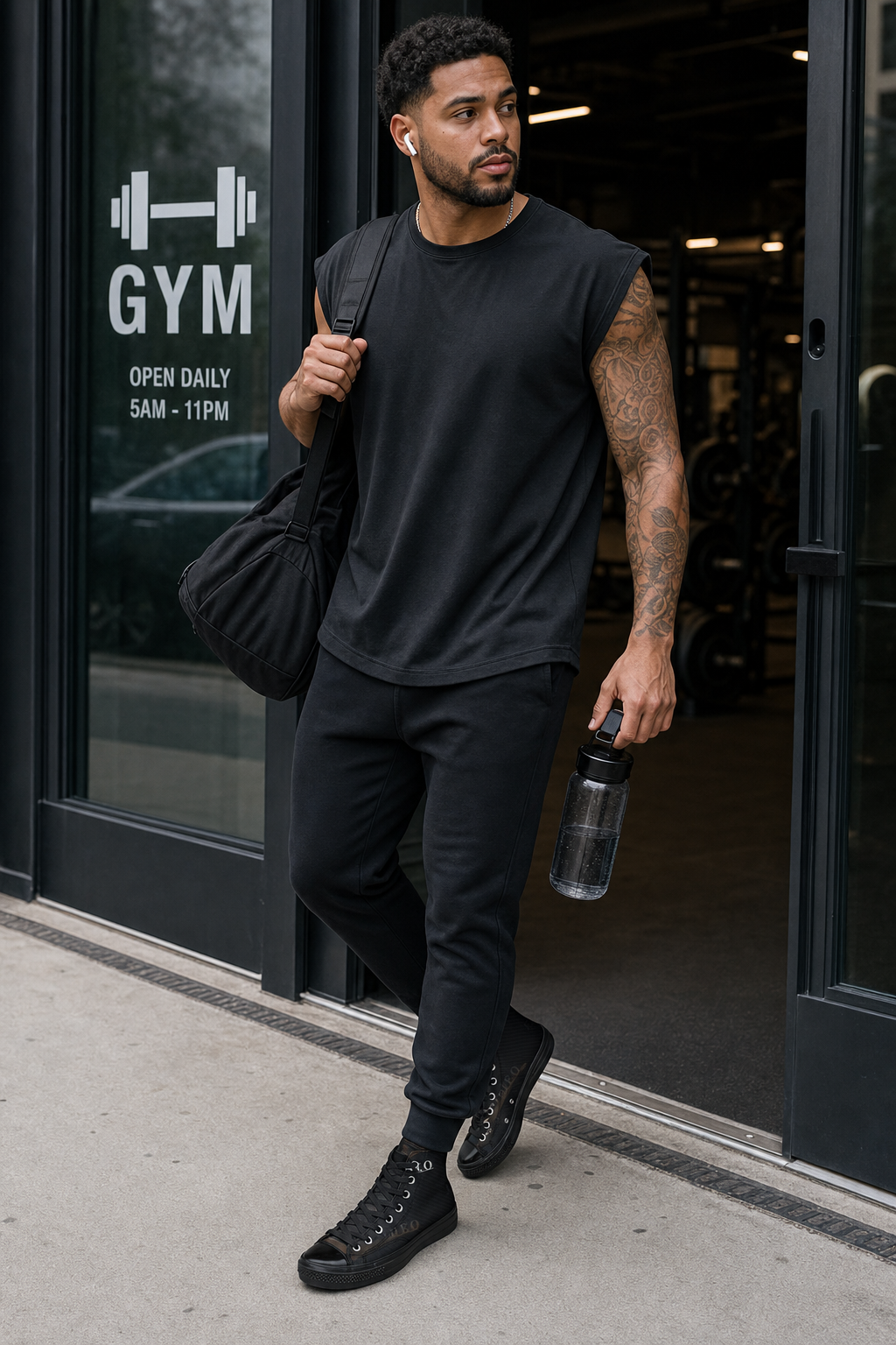 KYNDEO High-Top Canvas Sneaker - Black