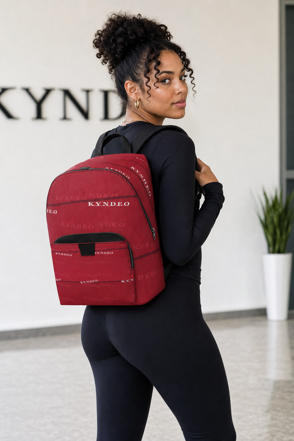 KYNDEO Leather Backpack - Crimson Signature