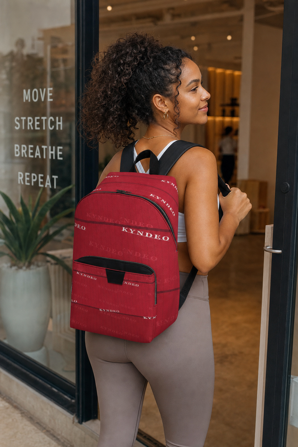 KYNDEO Leather Backpack - Crimson Signature