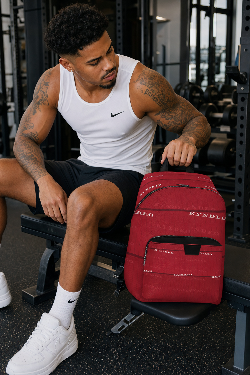 KYNDEO Leather Backpack - Crimson Signature