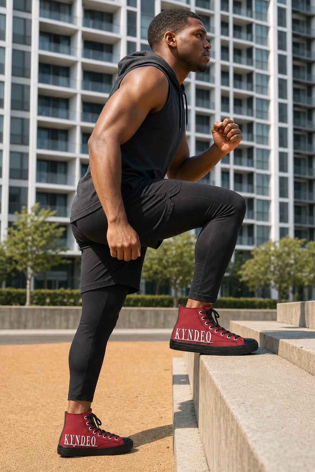 KYNDEO High-Top Canvas Sneaker - Red & Black