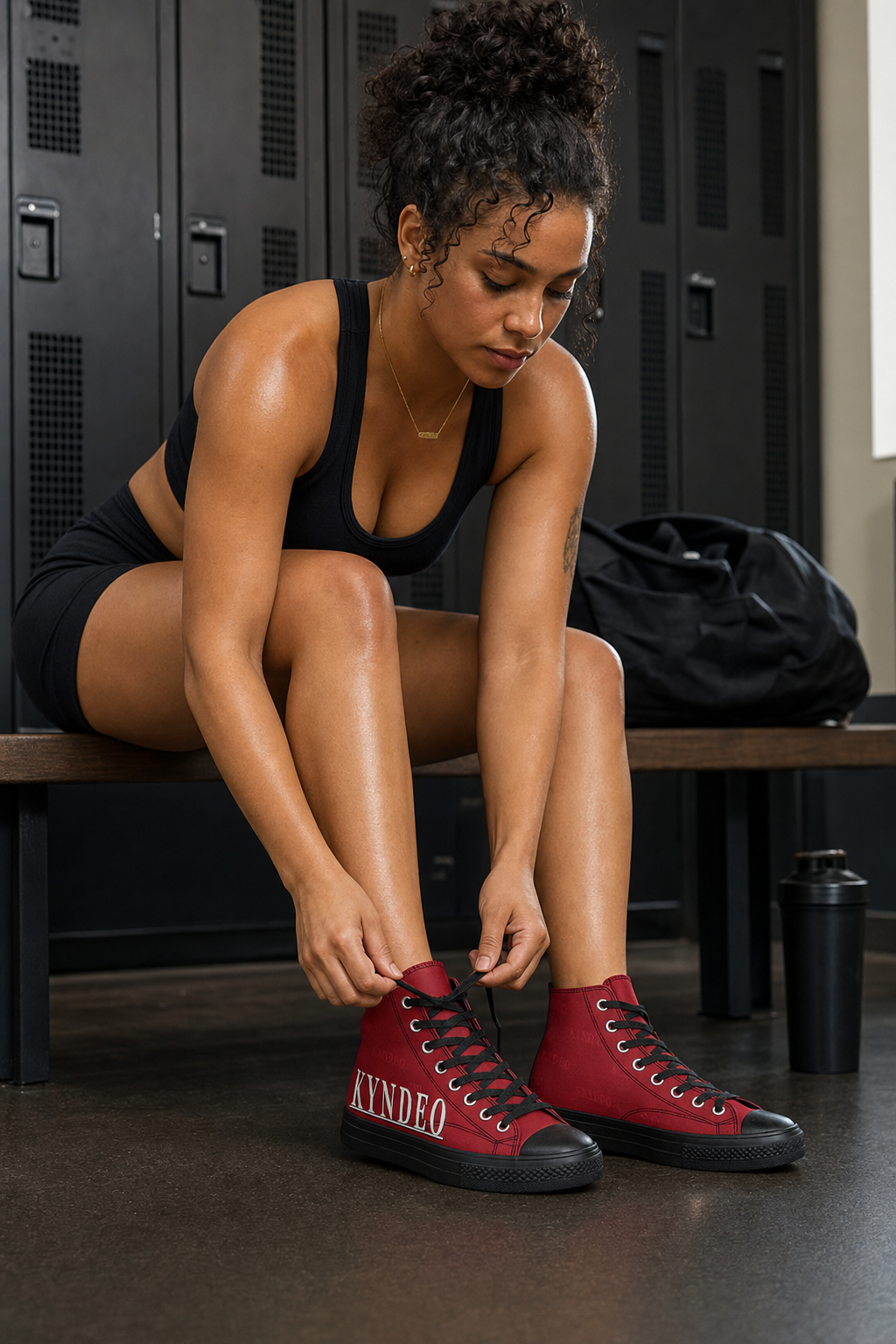 KYNDEO High-Top Canvas Sneaker - Red & Black