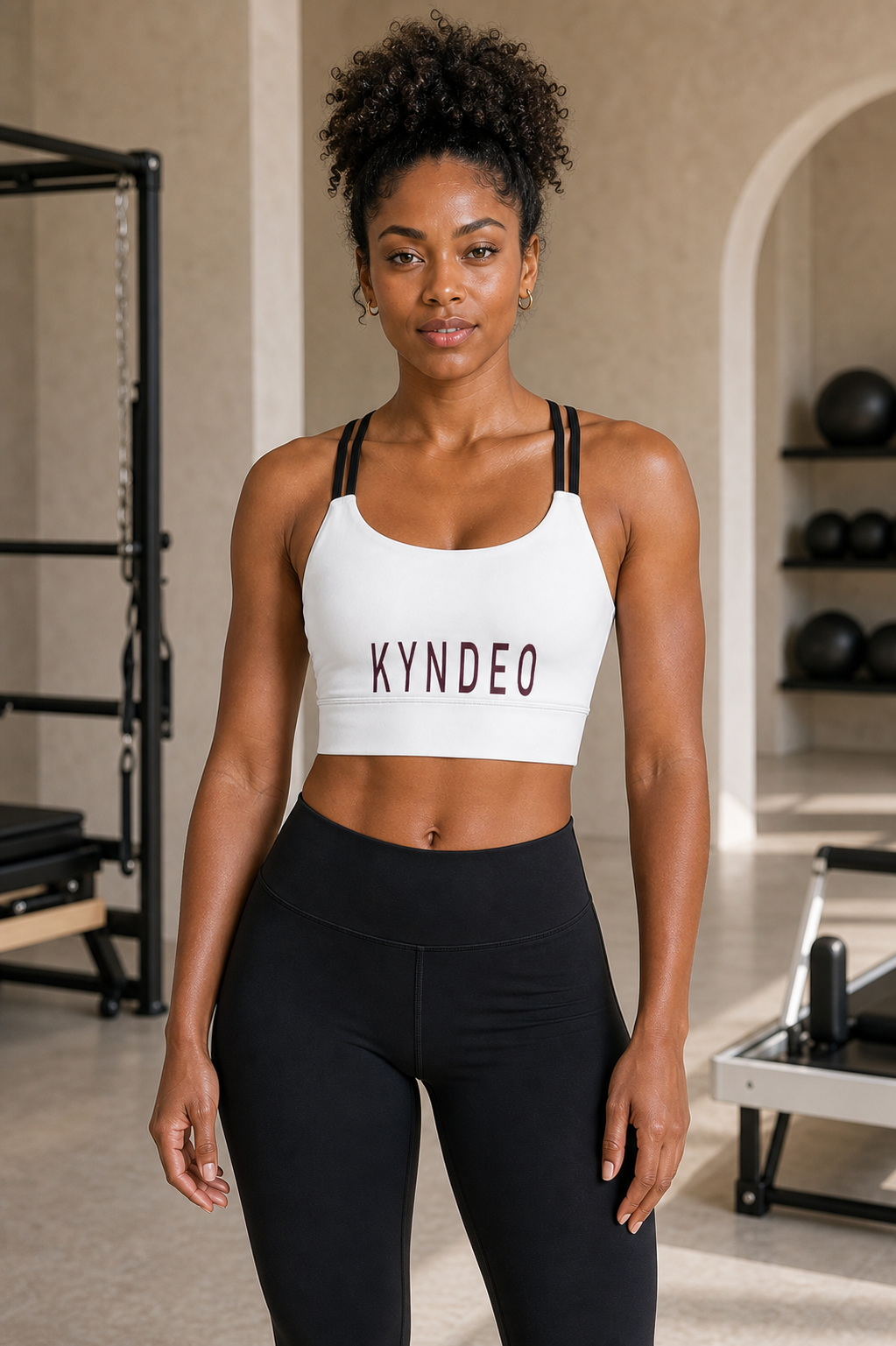 KYNDEO Noir Ivory Short Yoga Top