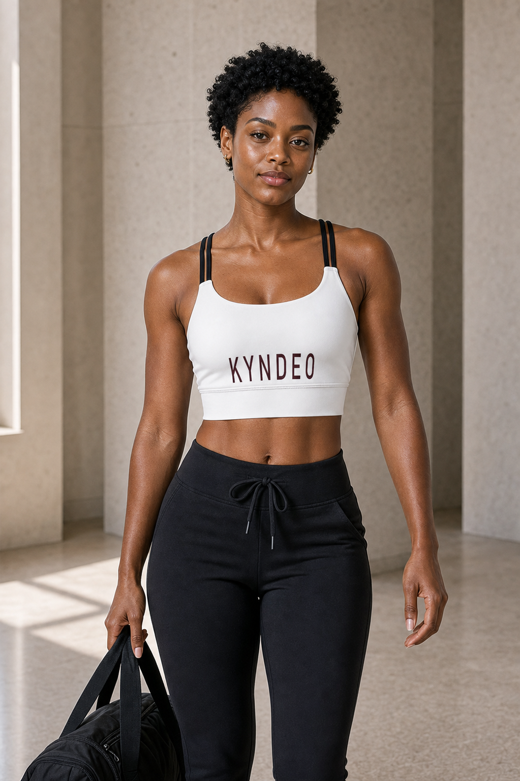 KYNDEO Noir Ivory Short Yoga Top