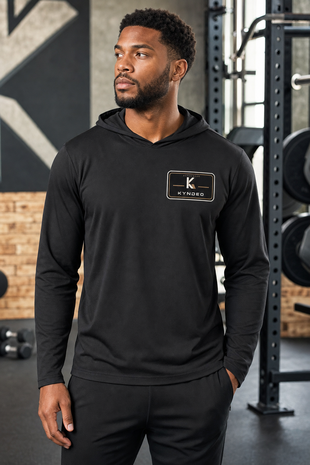 KYNDEO Men's Noir Lightweight Training Hoodie