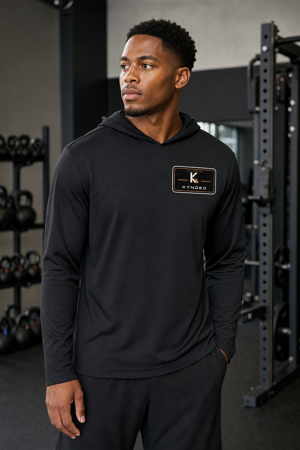 KYNDEO Men's Noir Lightweight Training Hoodie