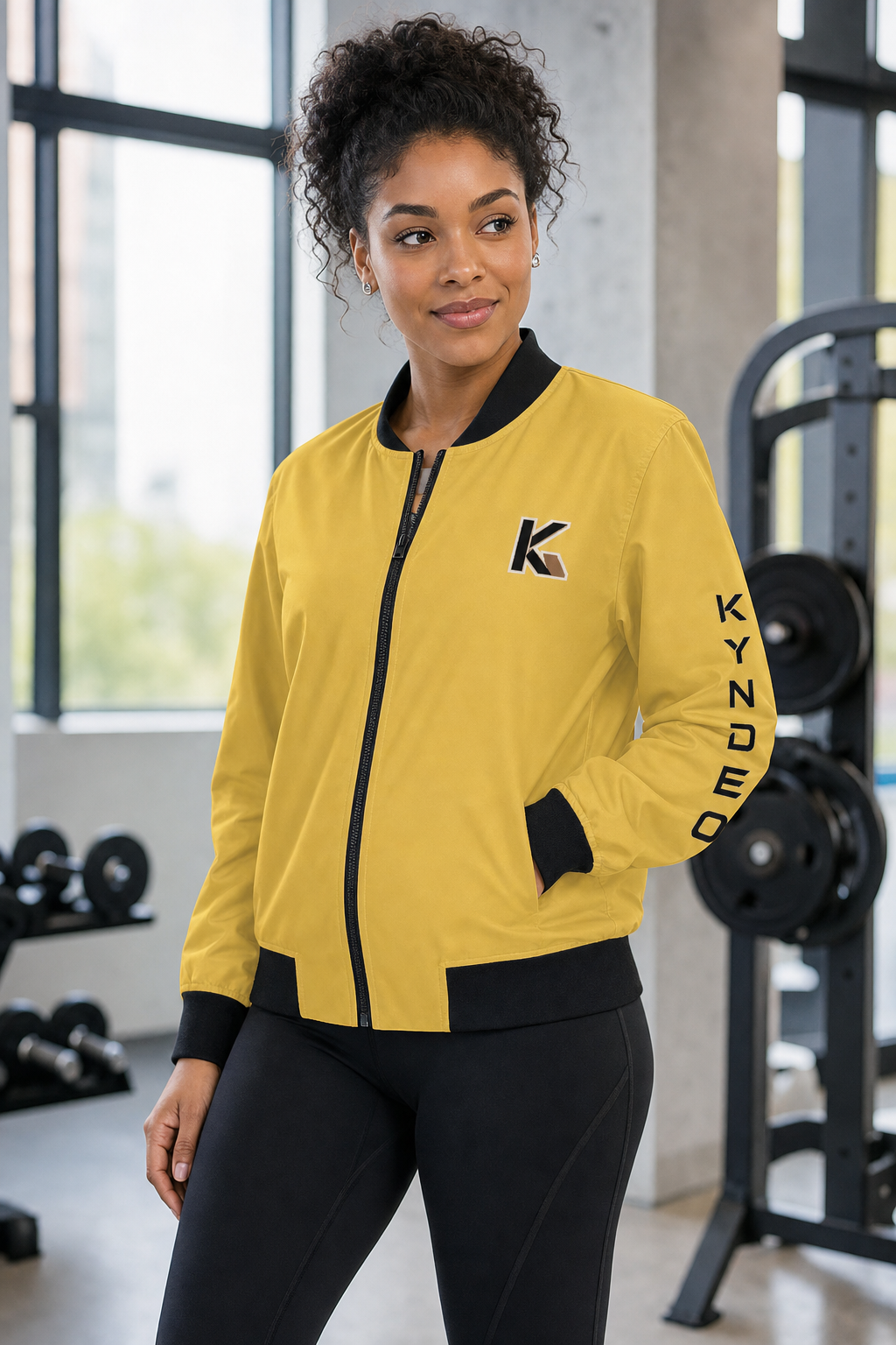 KYNDEO Women's Legacy Bomber Jacket - Solar Yellow