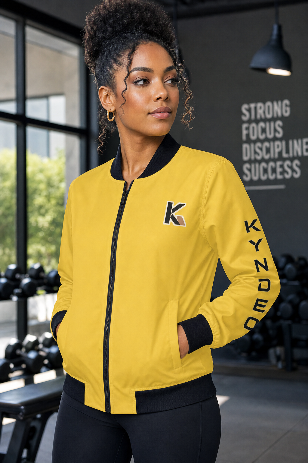 KYNDEO Women's Legacy Bomber Jacket - Solar Yellow