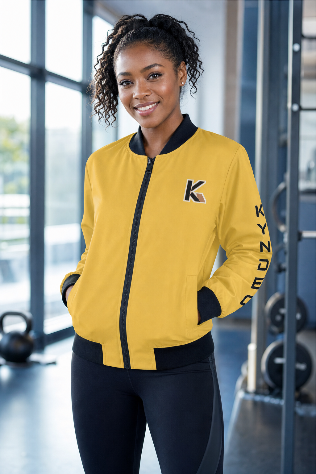 KYNDEO Women's Legacy Bomber Jacket - Solar Yellow