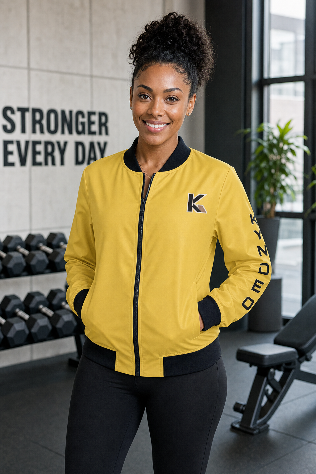 KYNDEO Women's Legacy Bomber Jacket - Solar Yellow