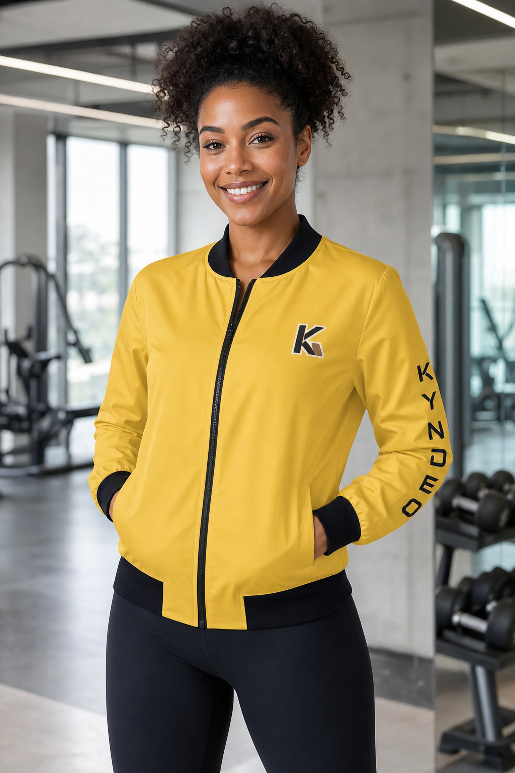 KYNDEO Women's Legacy Bomber Jacket - Solar Yellow