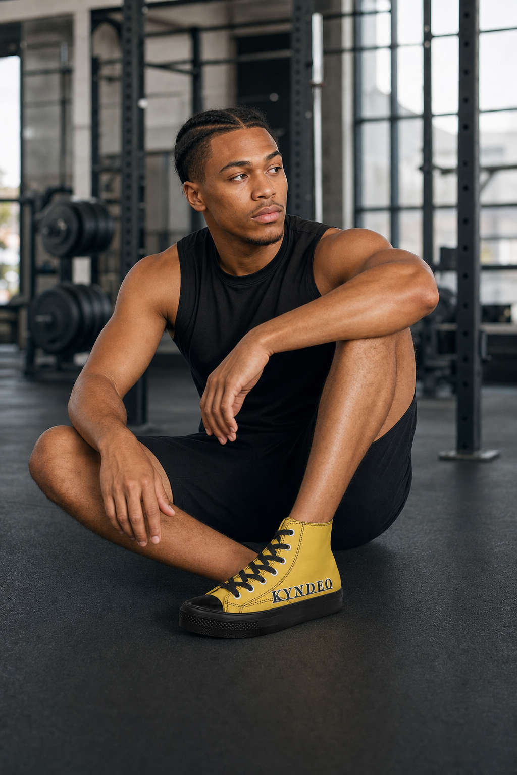 KYNDEO Court High-Top Canvas Sneaker - Solar Yellow