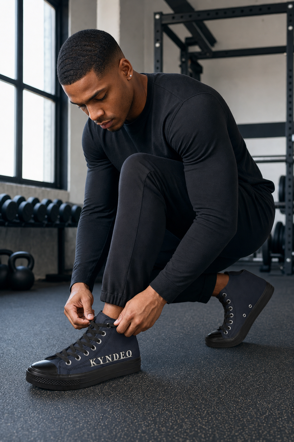KYNDEO Court High-Top Canvas Sneaker - Midnight Navy