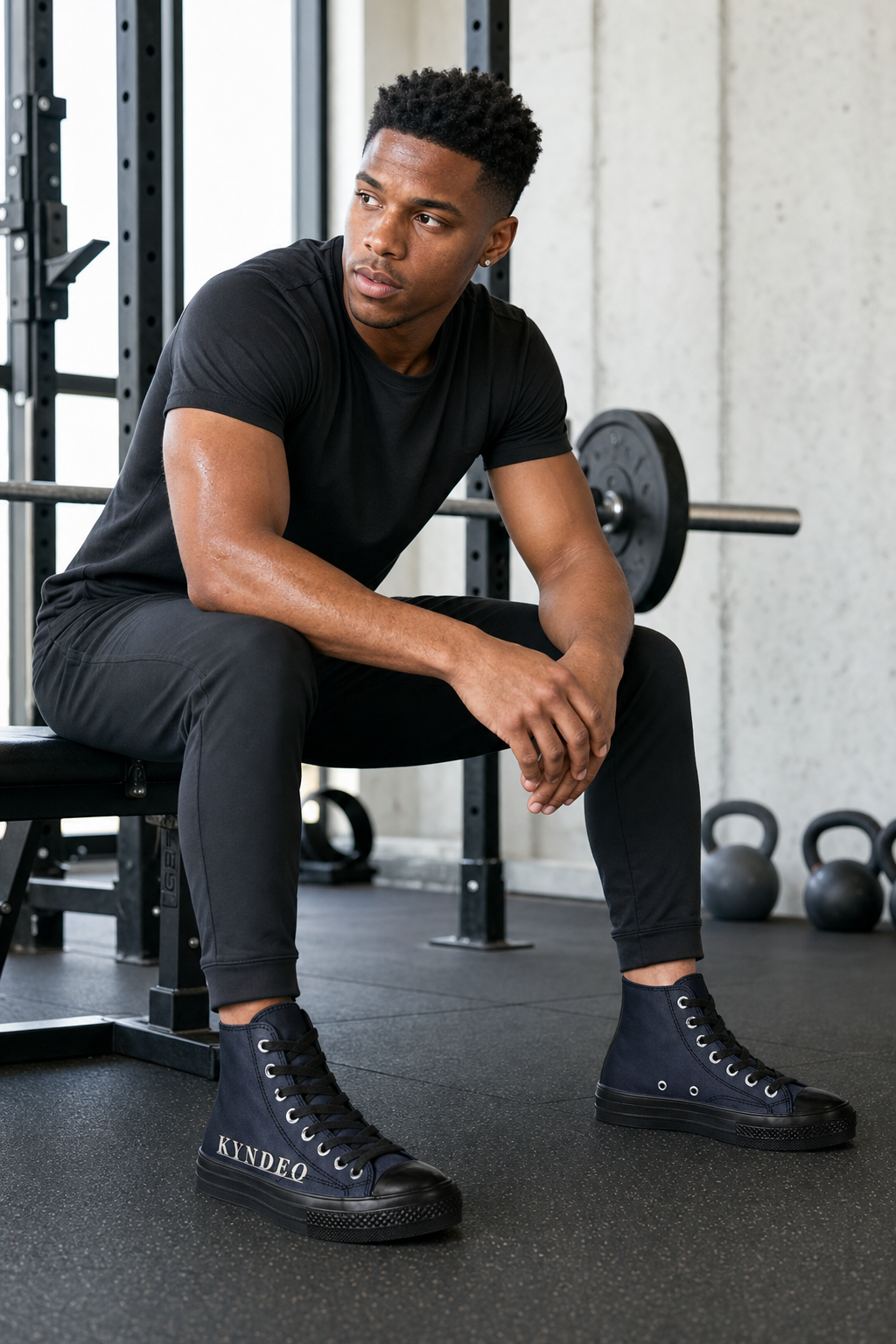 KYNDEO Court High-Top Canvas Sneaker - Midnight Navy