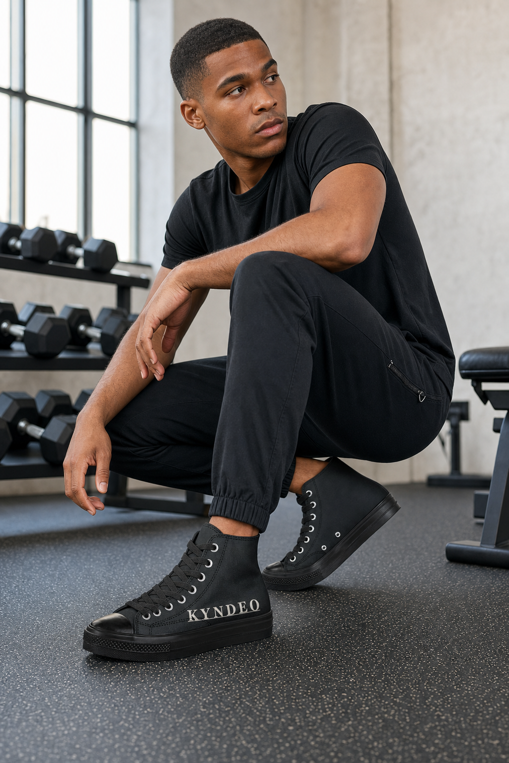 KYNDEO Court High-Top Canvas Sneaker - Noir Black