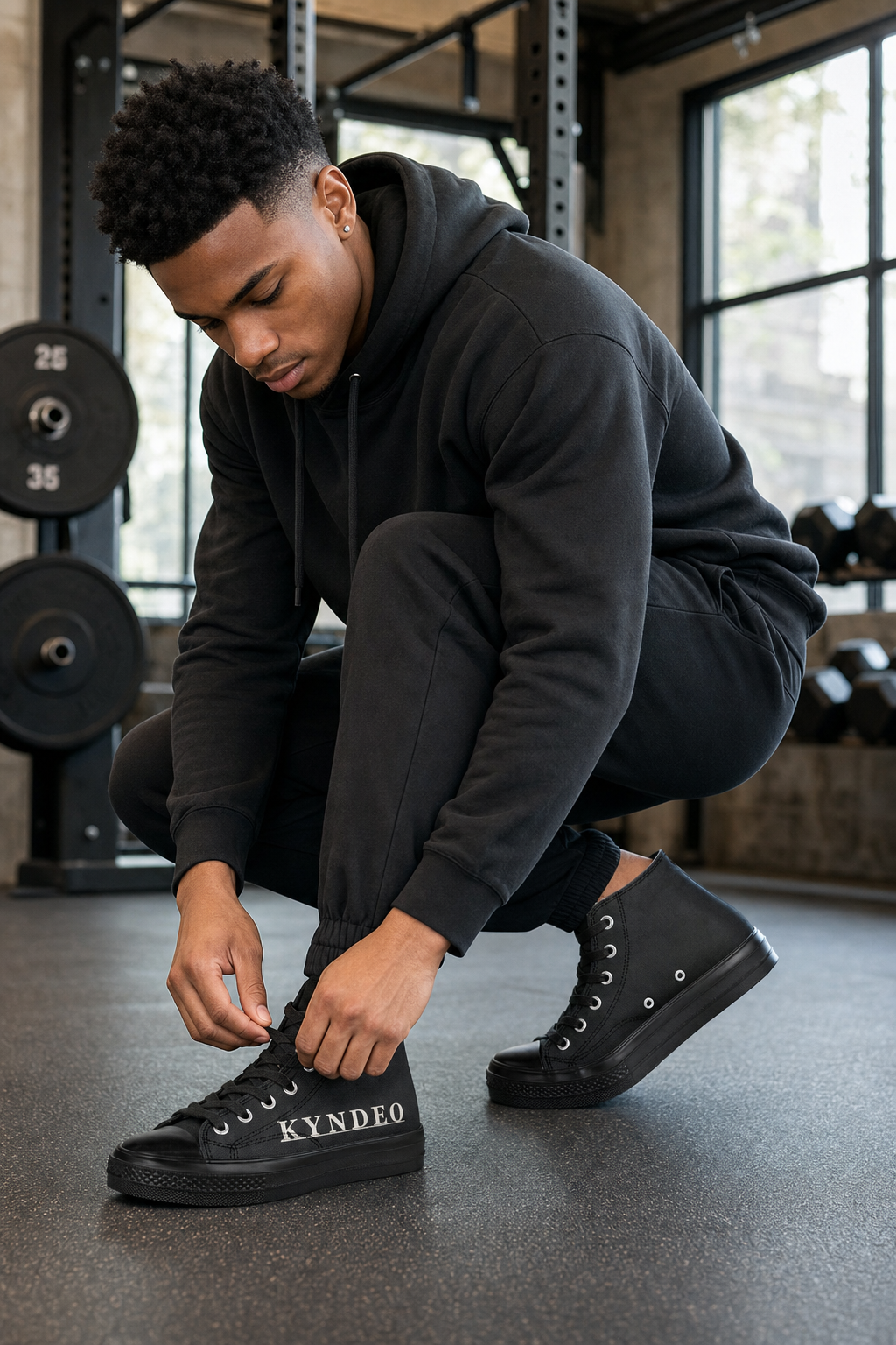 KYNDEO Court High-Top Canvas Sneaker - Noir Black