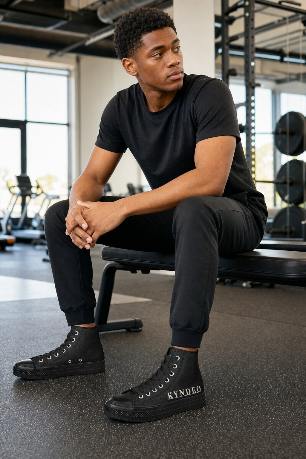 KYNDEO Court High-Top Canvas Sneaker - Noir Black