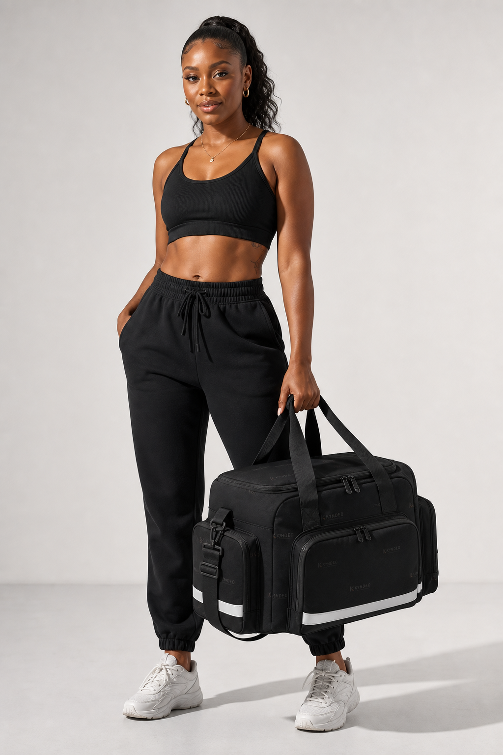 KYNDEO Onyx Utility Bag — Black-owned premium activewear utility bag for gym, travel, and everyday carry