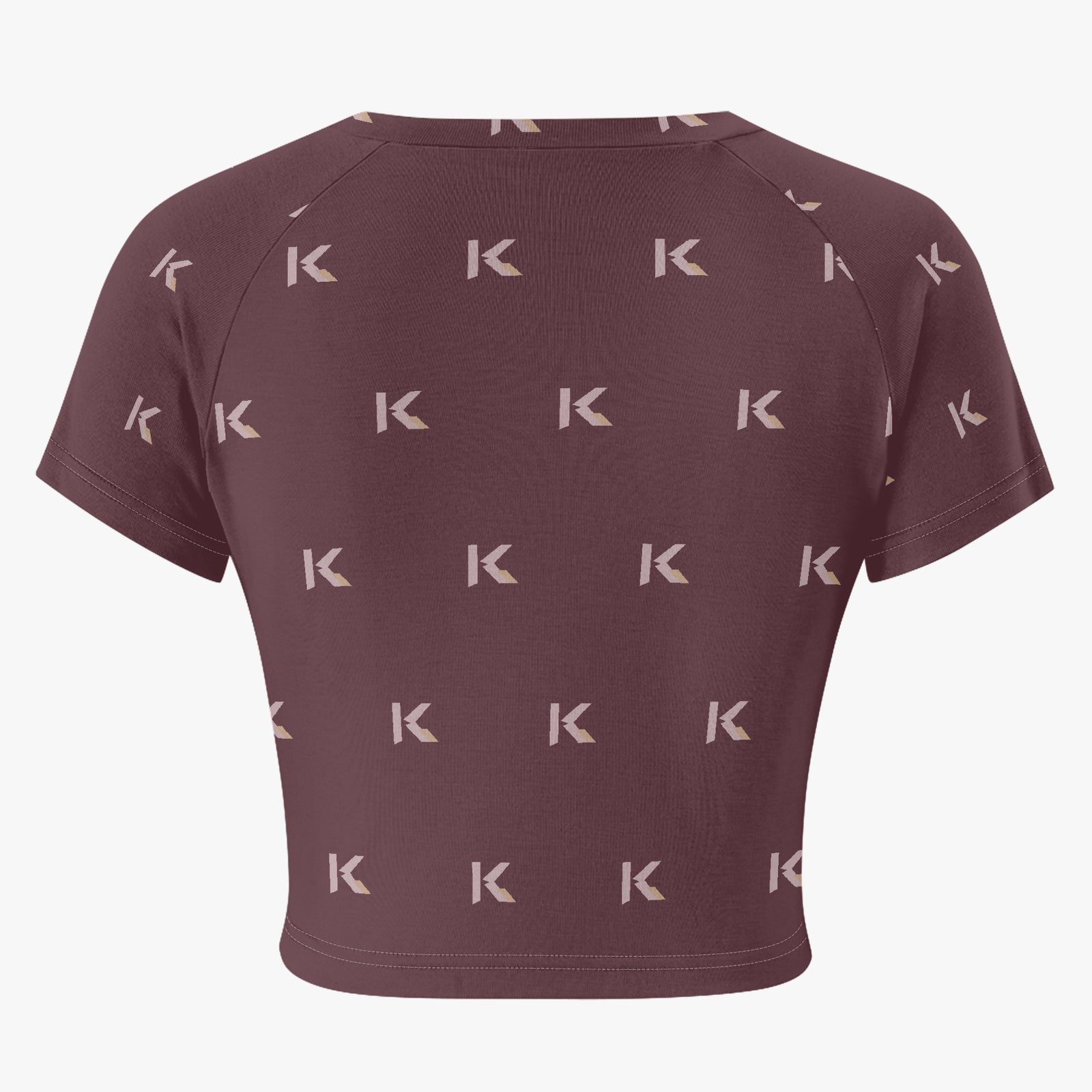 KYNDEO Purpose Fitted Tee in Oxblood Monogram activewear detail view