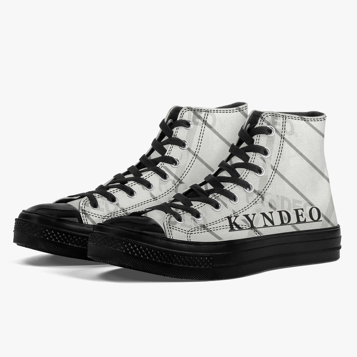 KYNDEO Court High-Top Canvas Sneaker - Ivory Grid — product image