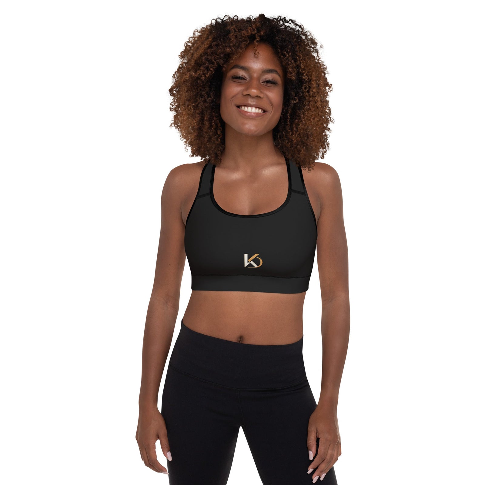 Original KYNDEO Midnight Form Sports Bra product mockup, front view