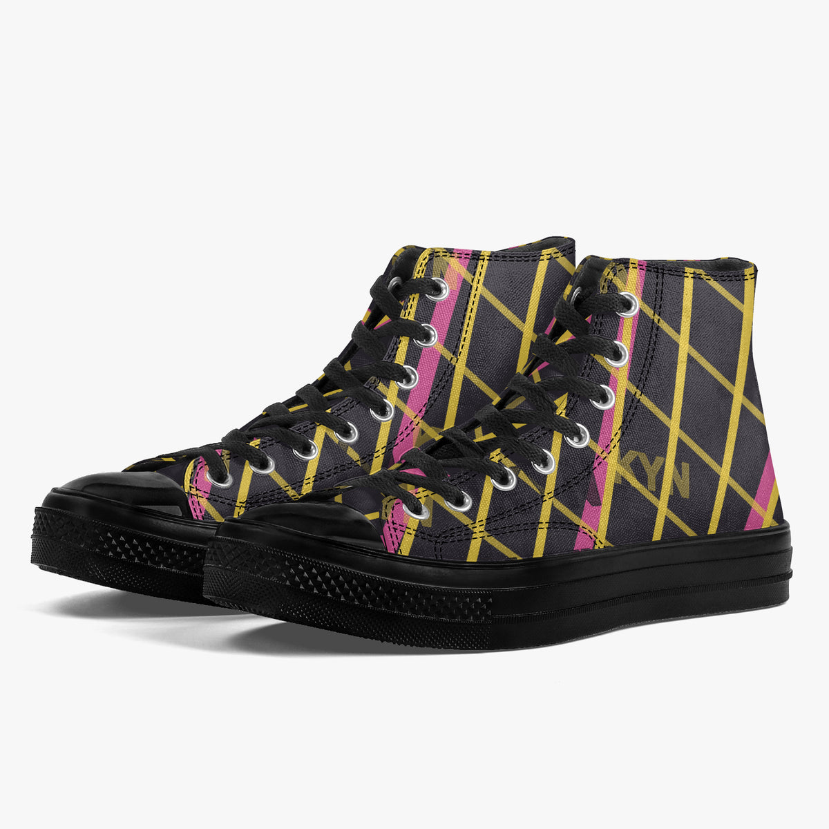 KYNDEO High-Top Canvas Sneaker - Black & Pink — product image